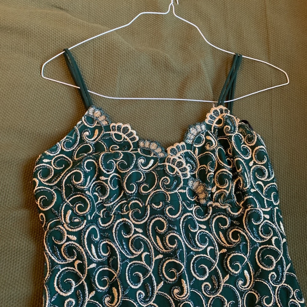 Vintage forest green prom dress